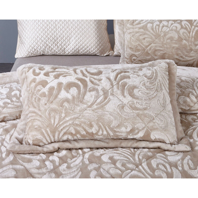 Holm Polyester Bedspread with Pillow Shams, Beige, 250 x 260 cm Bedspread