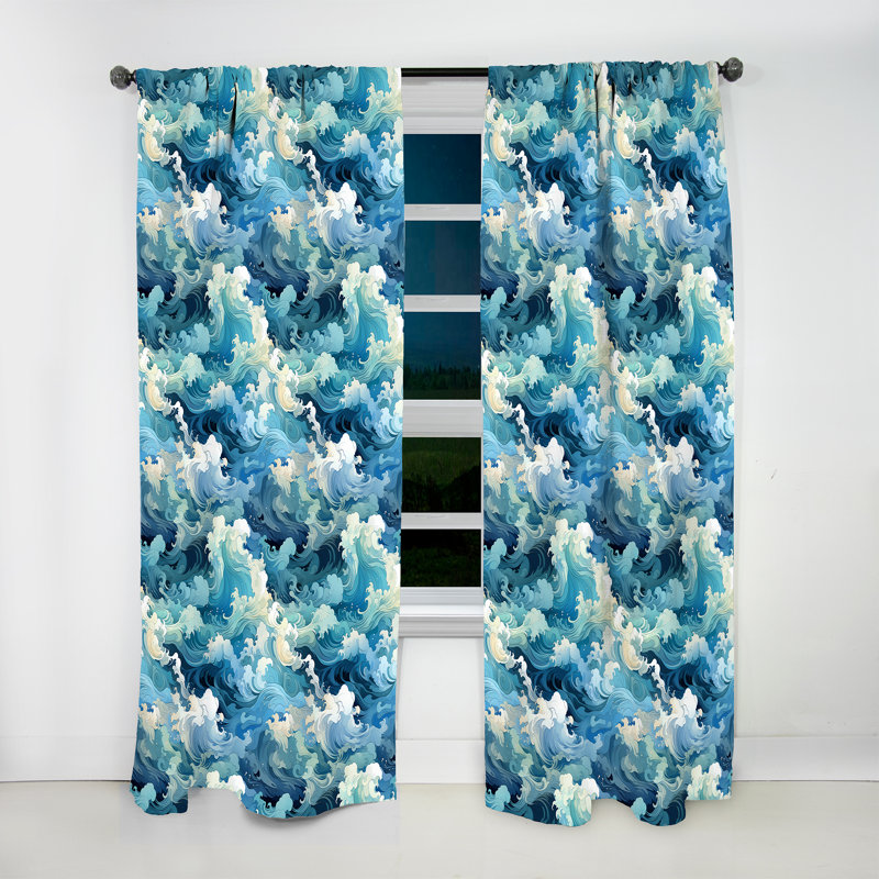 Oceanic Dreamscape Tropical Motif VII - Rideau floral - Rideau obscurcissant - 1 panneau, L 52 po x L 90 po