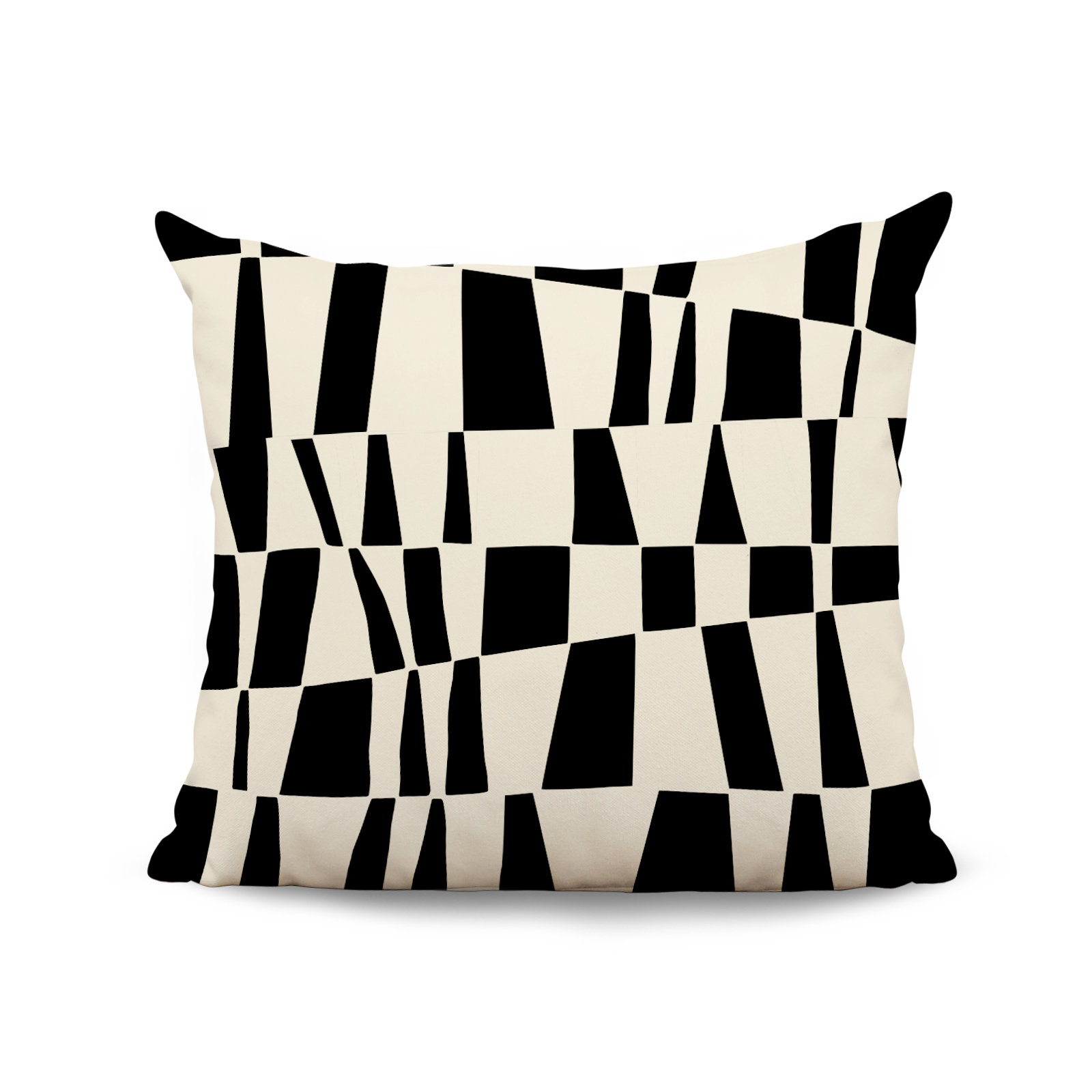 Polyester Throw Square Indoor/Outdoor Pillow Cover & Insert, 15W" x 15H", Black