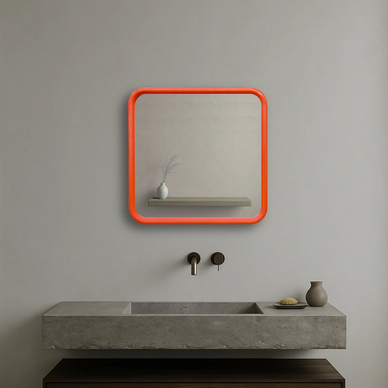 Bold Square Mirror, Orange