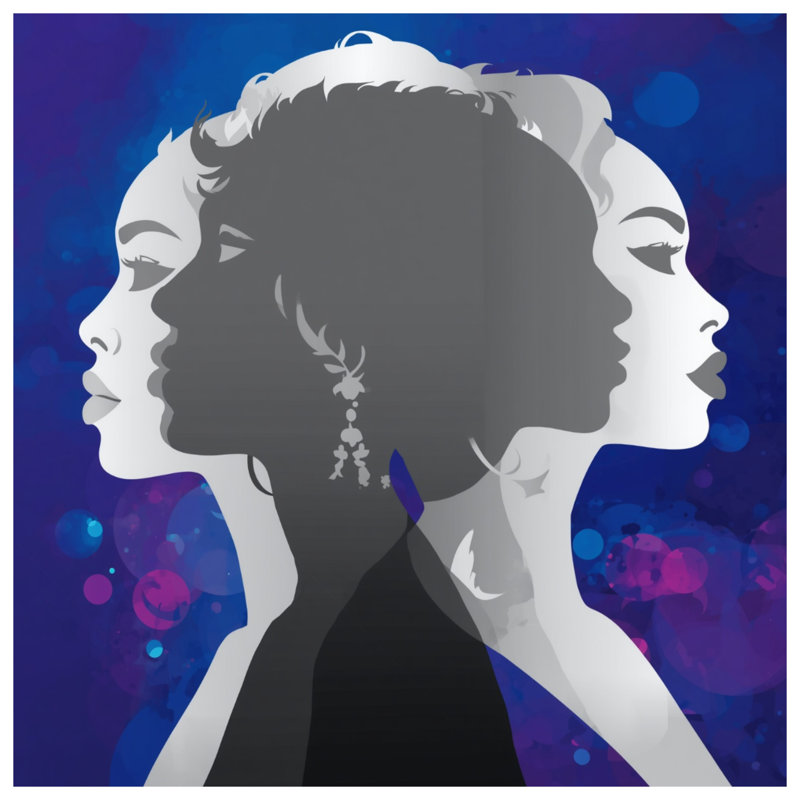 Édredon Silhouette Of Three Women, Lit simple