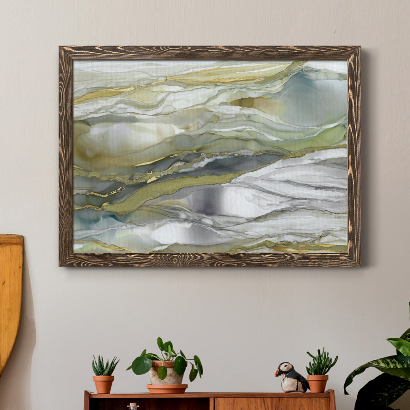 Verre marbré I - reproduction d'art sur toile, H 31 po x l 44 po x P 1 po, Noyer
