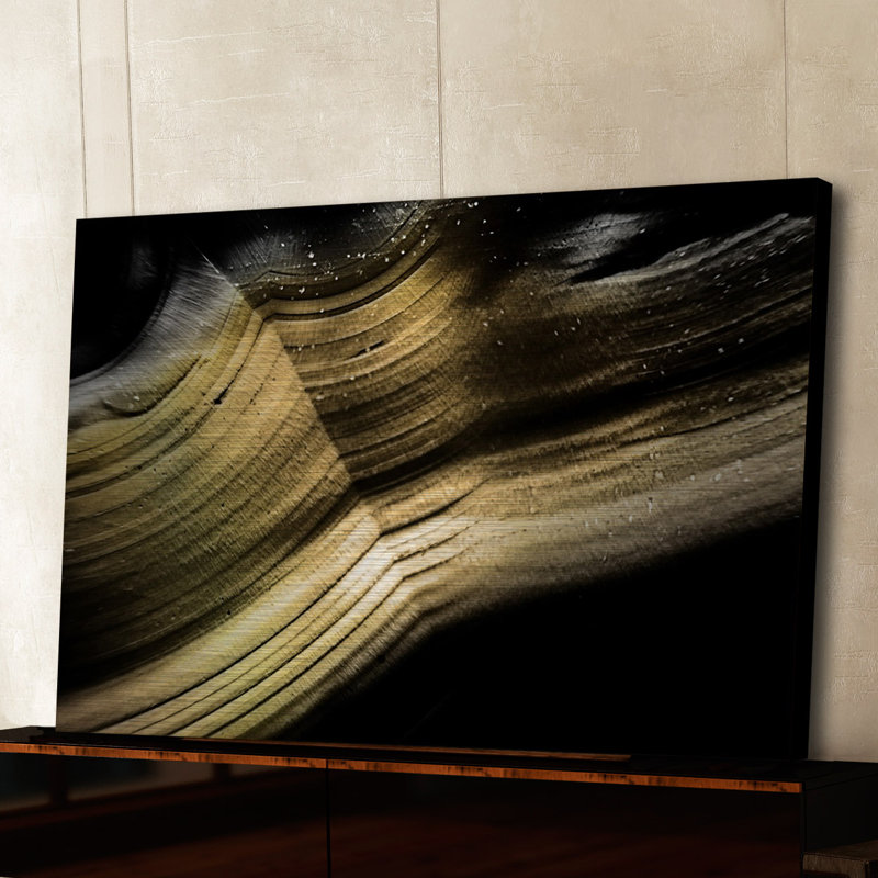 « flowing gold », reproduction d’art sur aluminium brossé, H 30 po x l 45 po x P 1,5 po