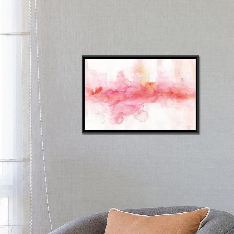 « arc-en-ciel abstract », reproduction sur toile, H 18 po x l 26 po x P 1,5 po, Toile avec cadre noir, Pas de tapis