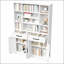 Bibliothèque de 71 pouces de hauteur en métal avec tablettes, tiroirs et portes réglables pour un rangement polyvalent et un style industriel