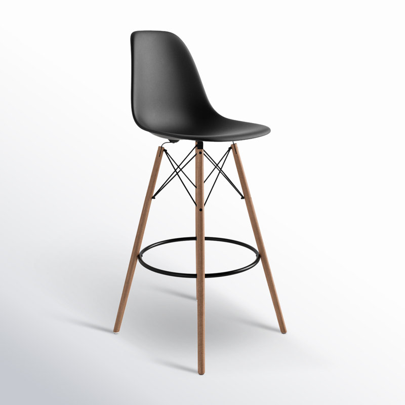 Jordan Bar & Counter Stool, Black/Natural, Bar Stool (29.5" Seat Height)