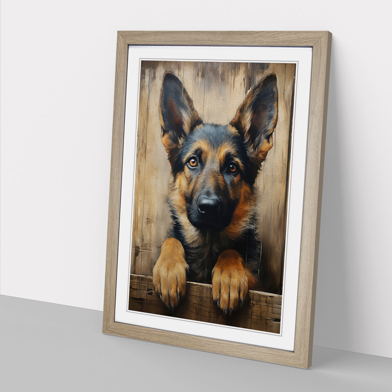 Single Picture Frame Print on Wood, 64cm H x 46cm W x 2cm D, Oak