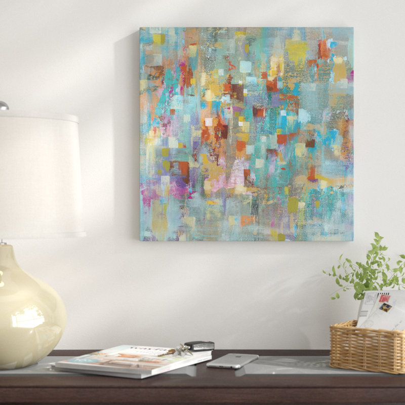 «Confetti I», reproduction d'art sur toile tendue, H 18 po x l 18 po x P 1,5 po, Pas de tapis, Toile encadrée noire