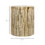 Tabouret de souche d'arbre, table d'appoint décorative avec plateau rond, table de bout en béton avec finition grain de bois