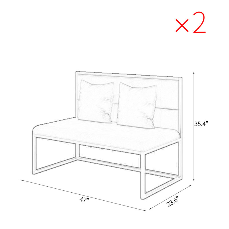 Banc rembourré en mélange de polyester, Rose