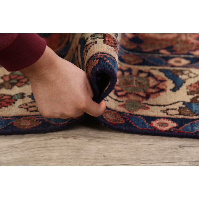 Tapis décoratif en laine de couleur rouille Bakhtiari 4 pi 6 po x 6 pi 7 po one-of-a-kind cru noué à la main