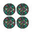 Sous-verres ronds en cuir vegan noir