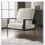Fauteuil d'appoint rembourré avec pieds en métal doré