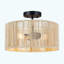 Plafonnier semi-encastré cylindrique en corde tissée 14 po 2 lumières-77261128