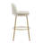 Rio Claro Indoor Metal Upholstered Barstool, Gold Finished Frame And Beige Upholstery, Set Of 2