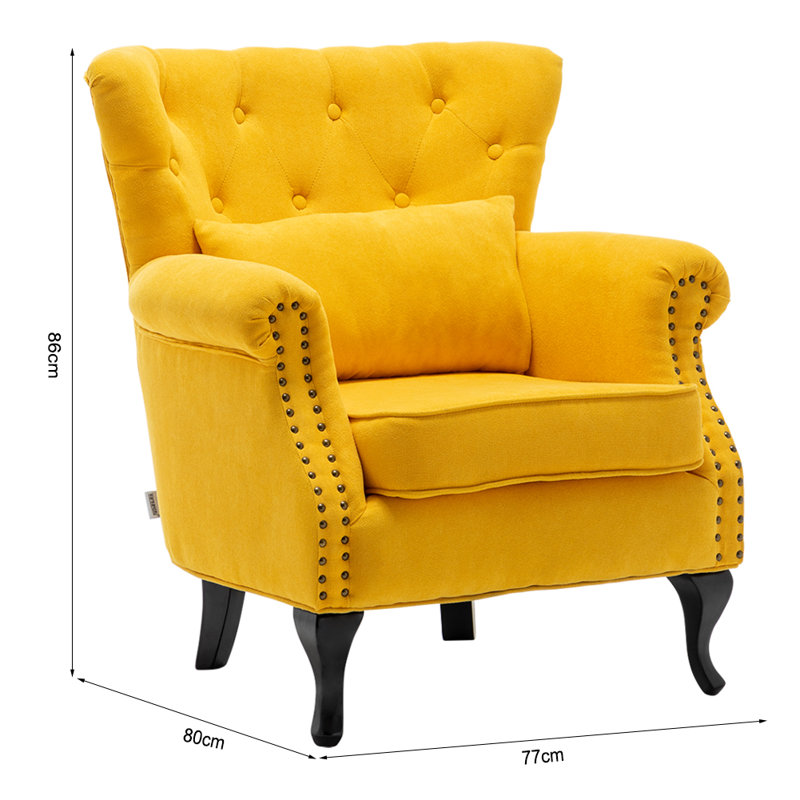 Amalfi Upholstered Armchair, Yellow
