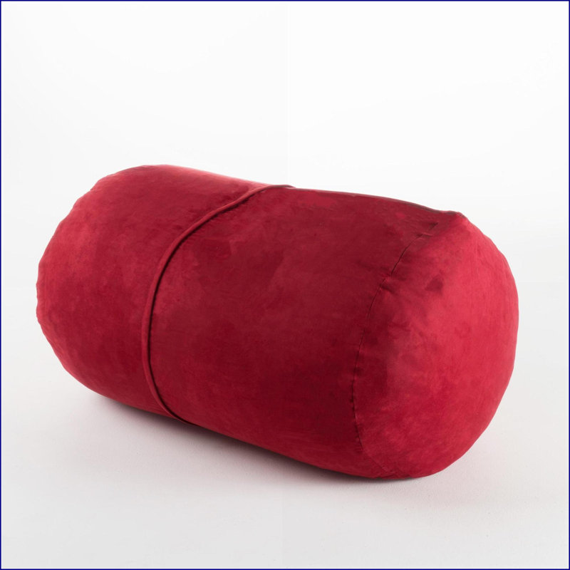 Fauteuil à billes cylindrique pour adultes 4 pieds Michael - suède doux, rouge | Polyester | Rond