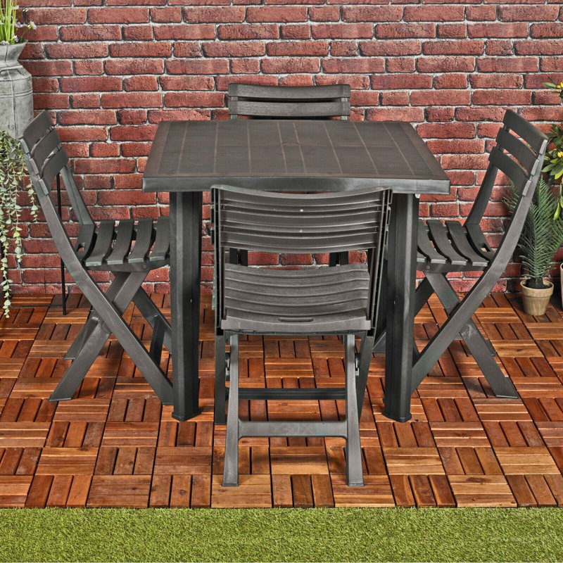 Folki 5 - Person Patio Dining Set with Rectangular Table