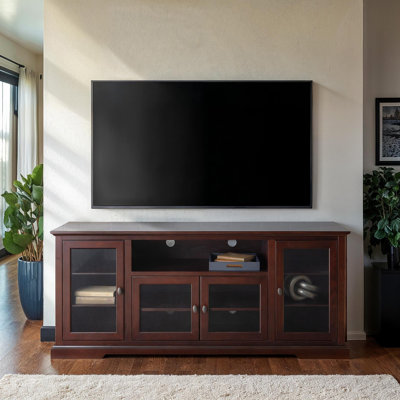 Apresio 70" 4-Glass Door TV Stand for TVs up to 80"