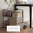 Modern Minimalist Grey Sintered Stone Rectangular Side Table