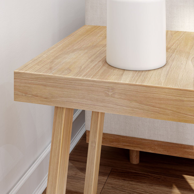 Hendrik Solid Wood End Table, Blonde Wirebrush