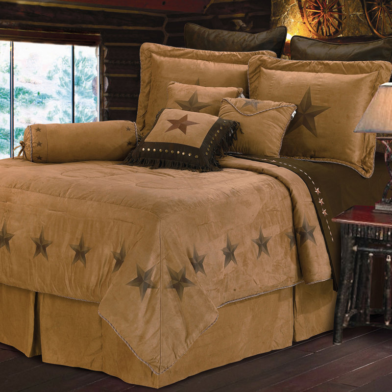 Ensemble d'édredon rustique Star Brown, Double