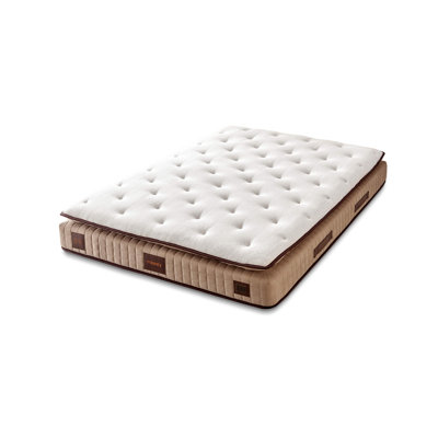 Luxury Hotel-Style Mattress, 63.0 x 79.0 x 11.8 Inches, Soft Knitted Fabric Cover, Single-Sided Padded, White & Brown | Perfect Comfort for Restful Sleep, Premium Quality for Home or Hospitality Use