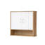 Armoire murale de salle de bain avec porte double, tablette inférieure, portes à motif ondulé, tablette intérieure réglable, installation facile