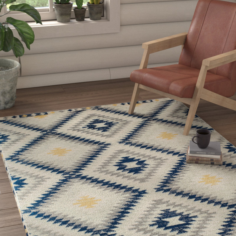 Tonio Tribal Kilim Navy Area Rug, Rectangle 8'9" x 12'