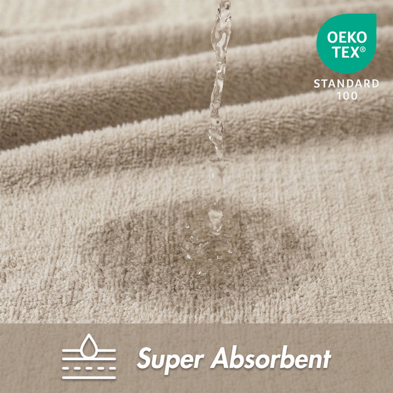 Ensemble de serviettes de bain en jacquard de coton Spa 6 pièces, Naturel