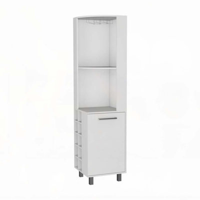  Corner Bar Cabinet with Glass Holder and Wine Rack