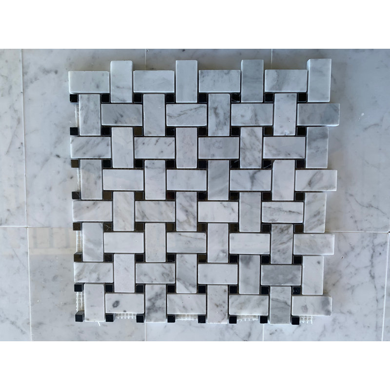 Carreau de mosaïque poli Carrara