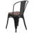 Ketchum Clear Coated Metal Stackable Chair with Wood Seat-1835193500