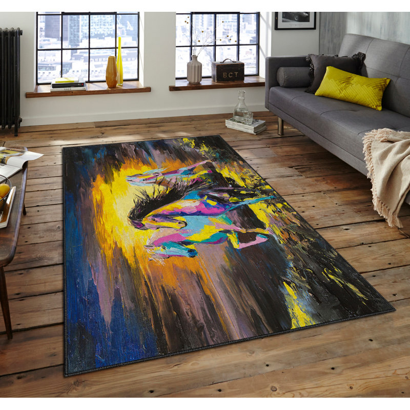Luxurious Area Rug, 100% Polyester, 5.9 x 9.2 Feet | 740 g/m² Weight, Non-Slip Felt Dot Underside, Easy Clean Velvet Fabric, 0.08 in Pile Height | Machine Washable, Perfect for Living Room & Bedroom Décor