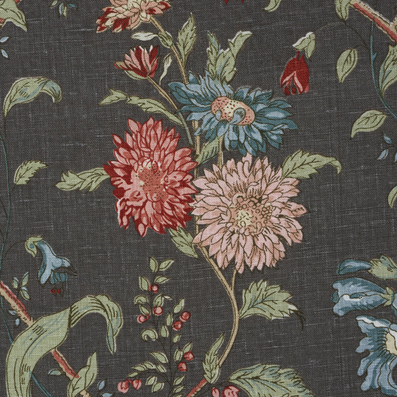 Giselle Floral Fabric, Noir
