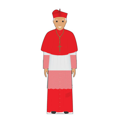 Accroche en carton pope tenue (illustrée)