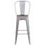 Tabouret de bar ou de comptoir en métal Marian avec dossier et siège en bois Marian-2101696388-2127243145-2101696429