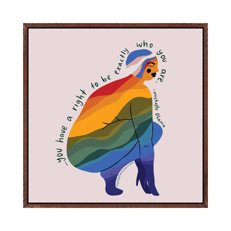 Be Exactly Who You Are 1 Piece Wall Art on Canvas, 93.98cm H x 93.98cm W x 3.81cm D, Brown Framed