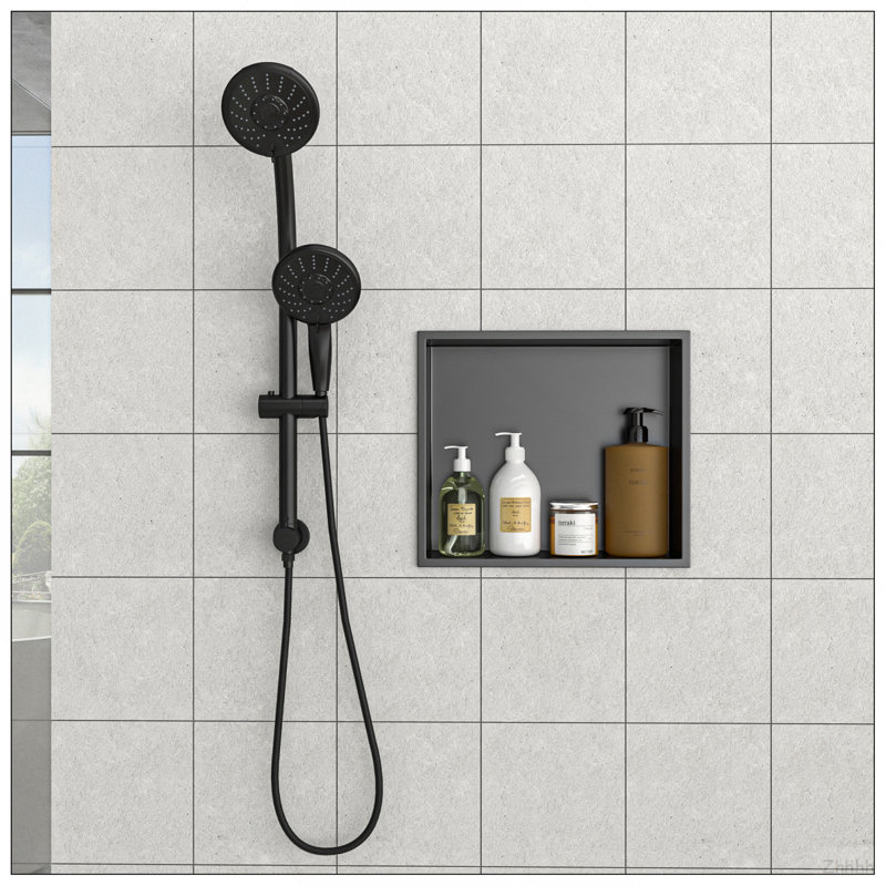 Niche de douche en acier inoxydable 15 po x 13 po, noir bronze, H 3,94 po x l 15 po x P 13 po, Bronze industriel-noir