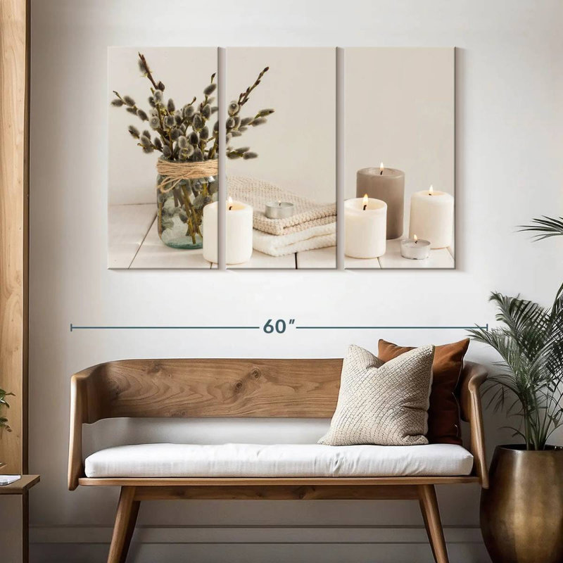 Ensemble de salle de bain sur toile 3 pièces Zen Zen, H 32 po x l 50 po x P 1,25 po