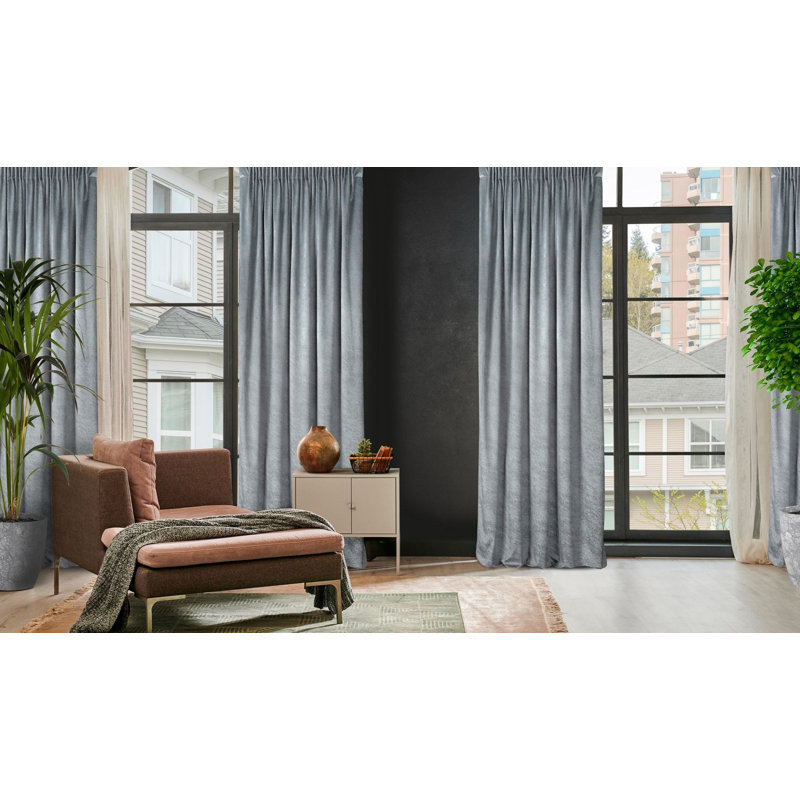 Adaelyn Blackout Curtains Single Panel, Dark Grey