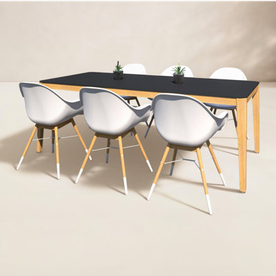 Garrelt 85" Eucalyptus Patio Dining Set