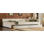 Grand lit plateforme tapissier avec port USB et 2 tiroirs