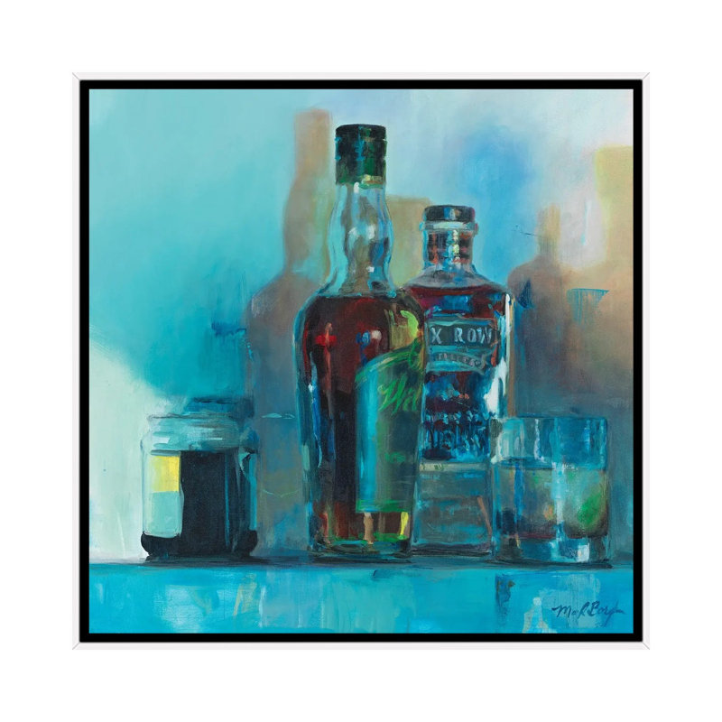 Blue Bourbon 1 Piece Wall Art on Canvas, 93.98 cm H x 93.98cm W x 4.445cm D, White
