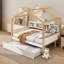 Lit double en bois avec lit gigogne simple