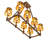 38" Long  8 Light Oblong Chandelier