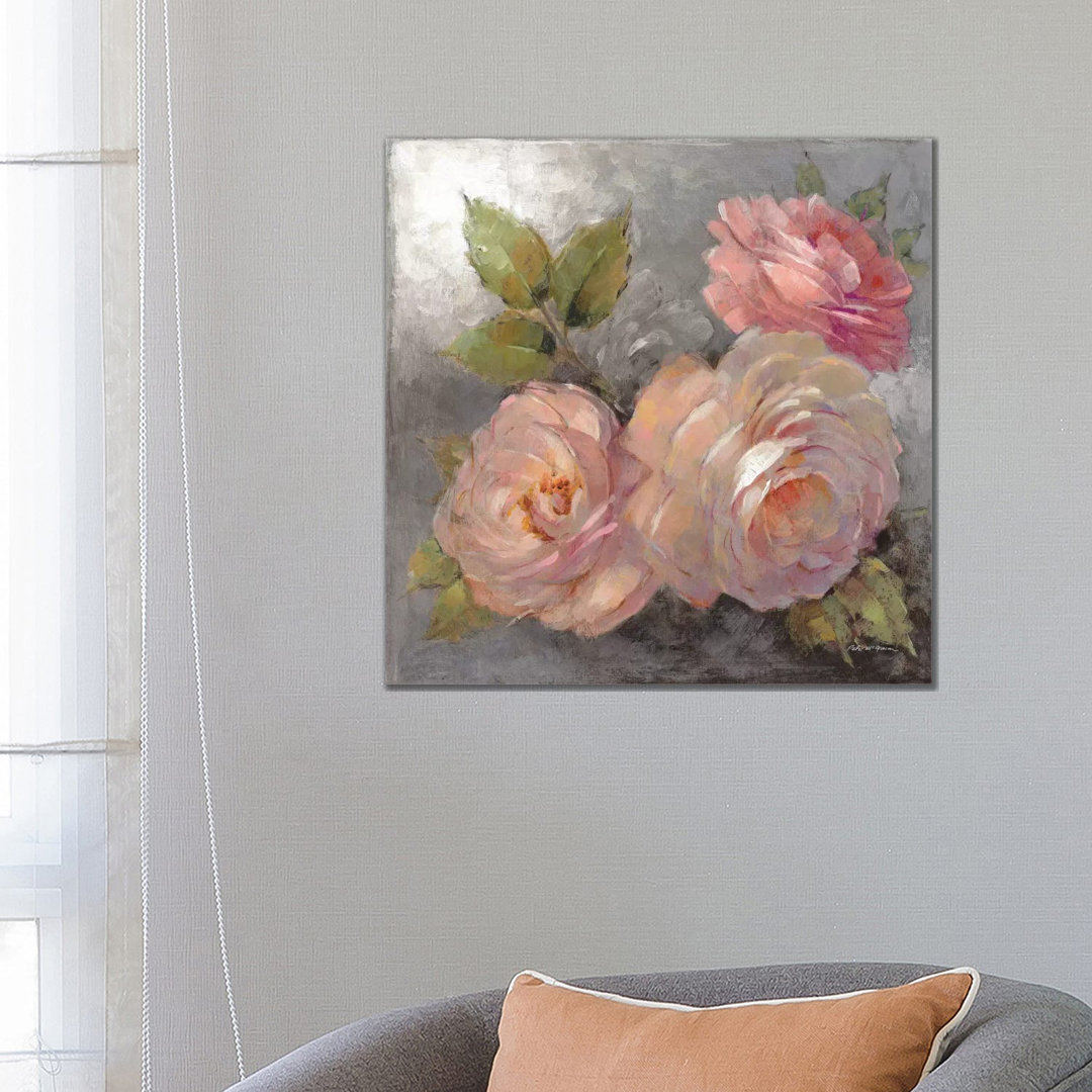 Leinwandbild Roses On Gray II