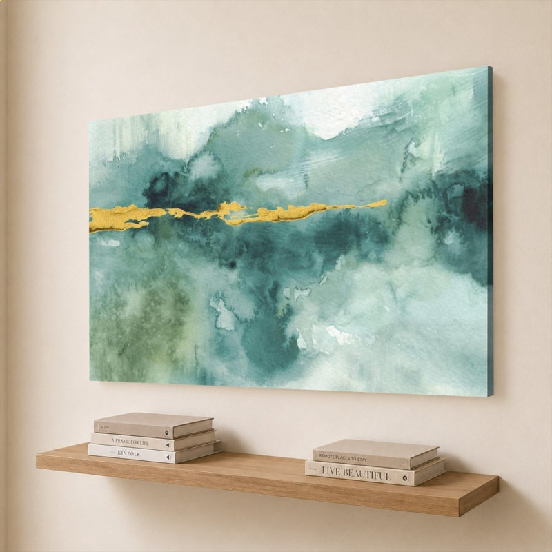 «My Greenhouse Abstract I Crop Blue» par Lisa Audit - impression sur toile, 40" H x 60" W, Does Not Apply