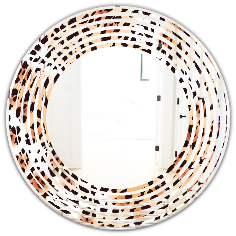 Miroir mural sans cadre en fourrure glam, H 23,6 po x l 23,6 po