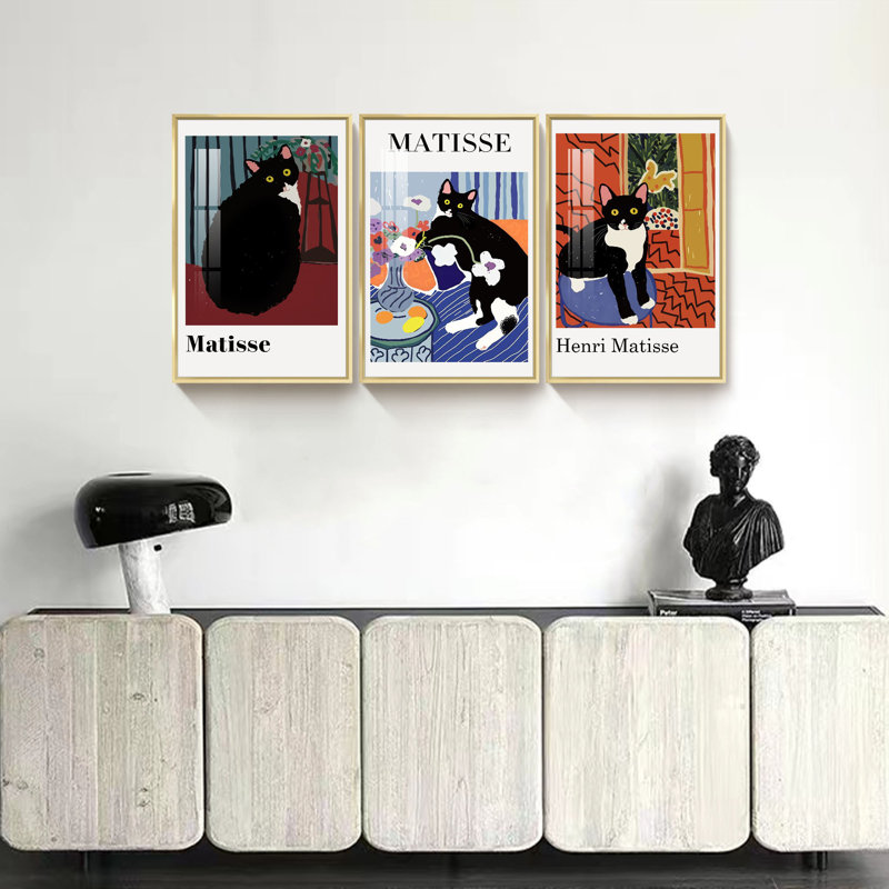 "Matisse", reproduction d'art encadrée sur toile par Henri Matisse, H 16 po x l 36 po x P 1 po, Encadrement doré